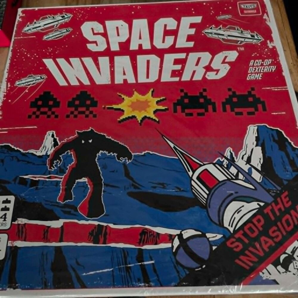 Space Invaders Co-Op Dexterity Skill Action Board Game Taito Buffalo Games 2021